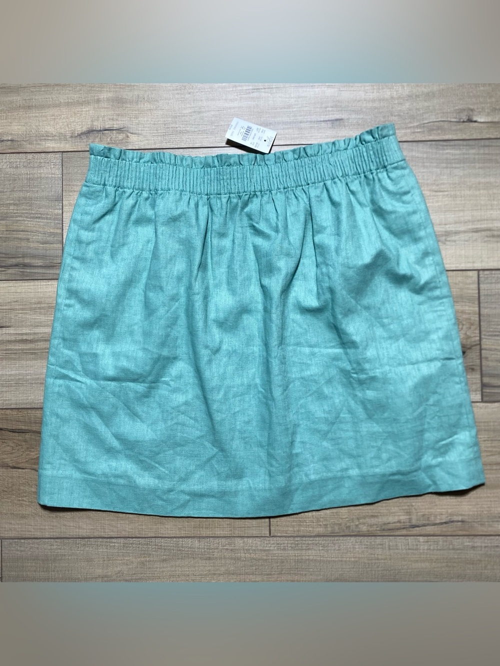 J Crew Factory Womens Linen Cotton Blend City Skirt Size 14 Eucalyptus Green.